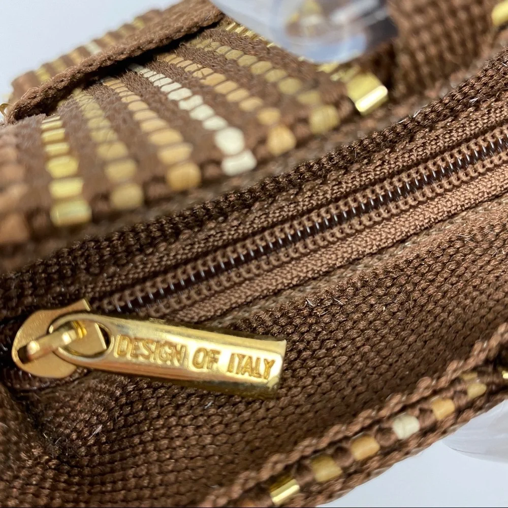 Vintage M&G Bertini Italian Paper Bag Purse Brown